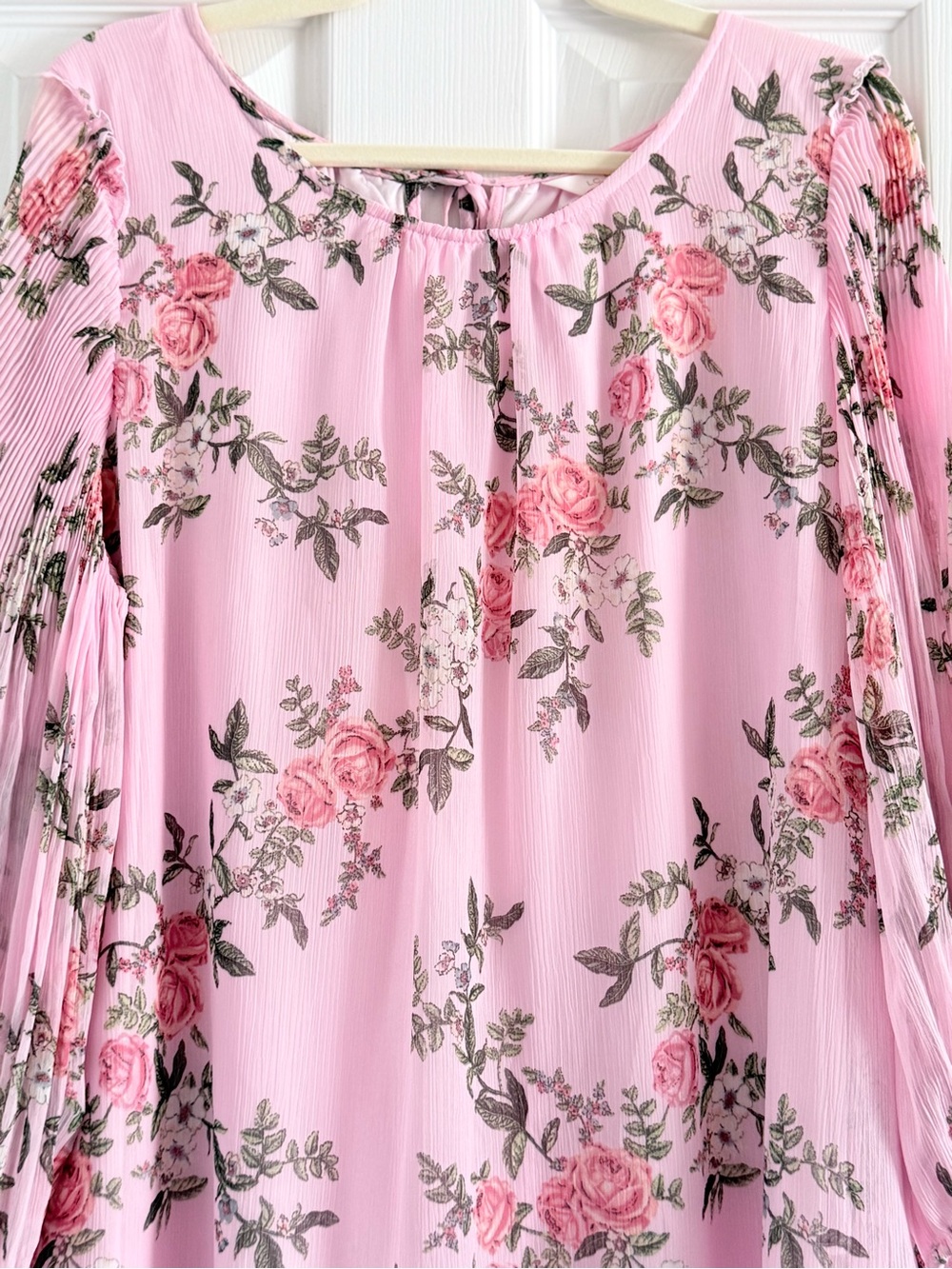 ๐ป LC Lauren Conrad Pink Floral Peasant Blouse XL - Picture 3 of 8